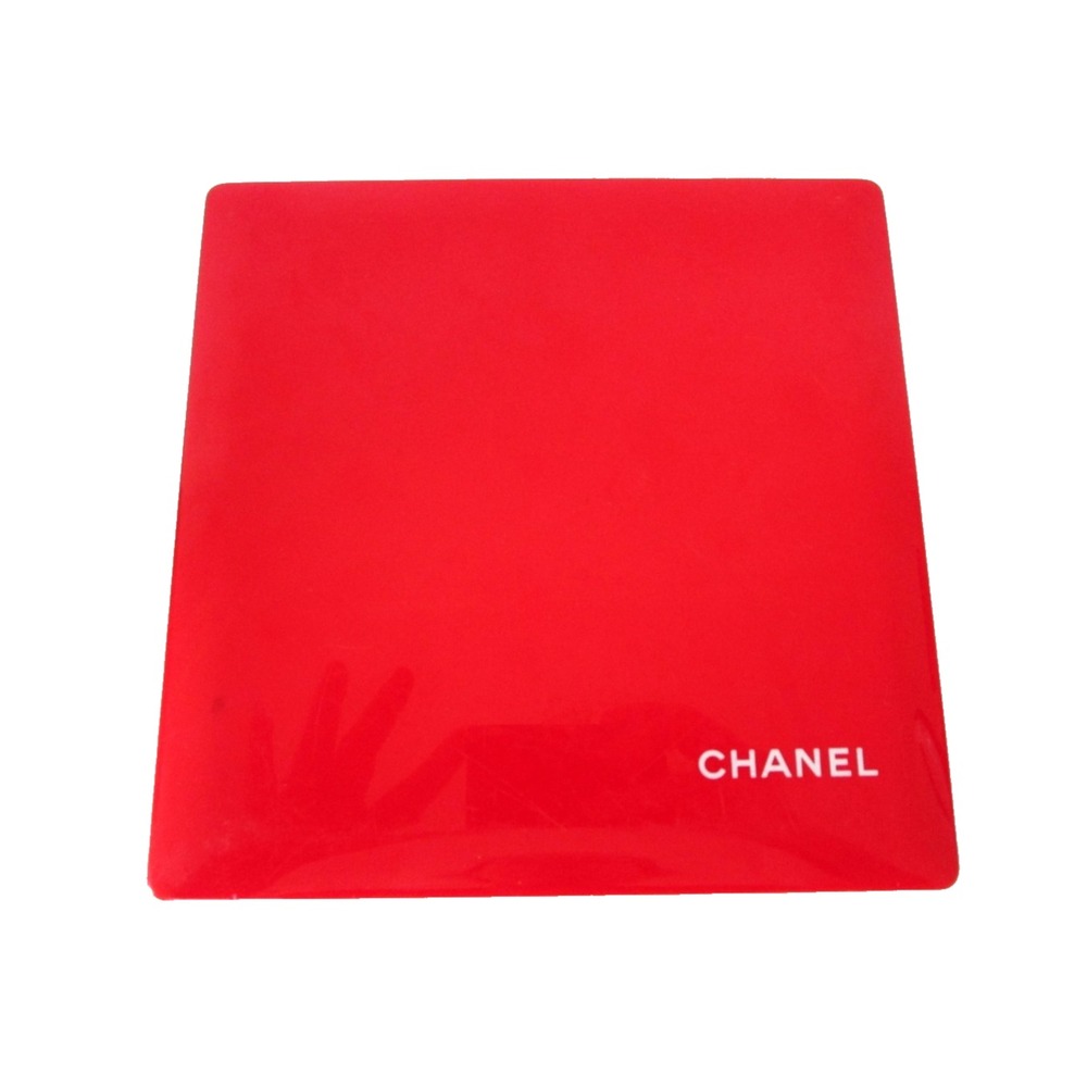 Chanel Red Plastic Vintage Storage Gift Box 7 x 7 Designer Glossy Rare Empty